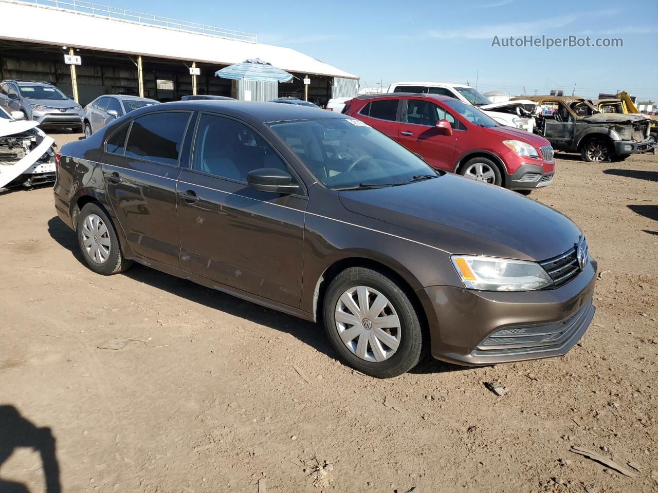 2015 Volkswagen Jetta Base Brown vin: 3VW2K7AJXFM313272