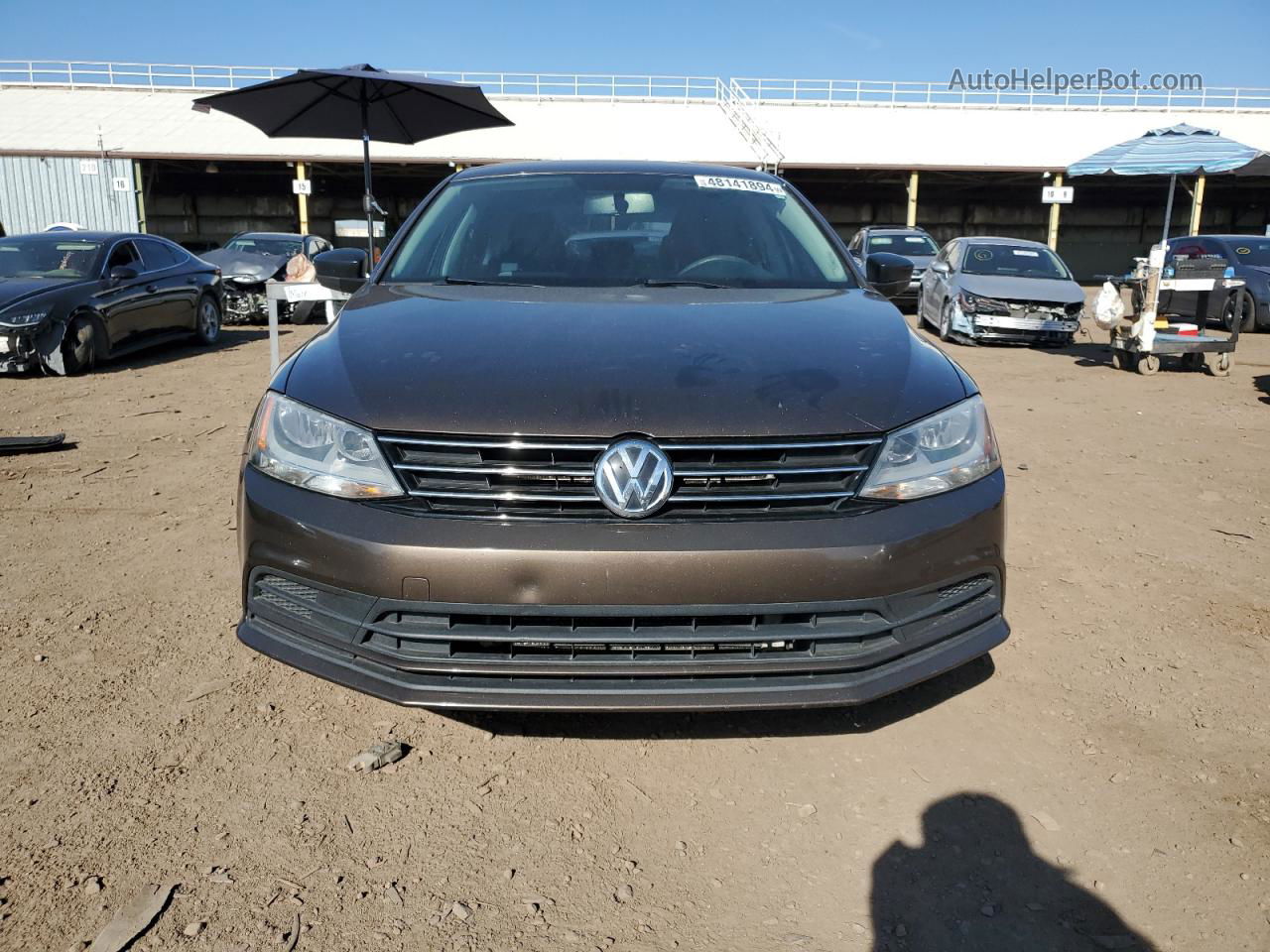 2015 Volkswagen Jetta Base Brown vin: 3VW2K7AJXFM313272