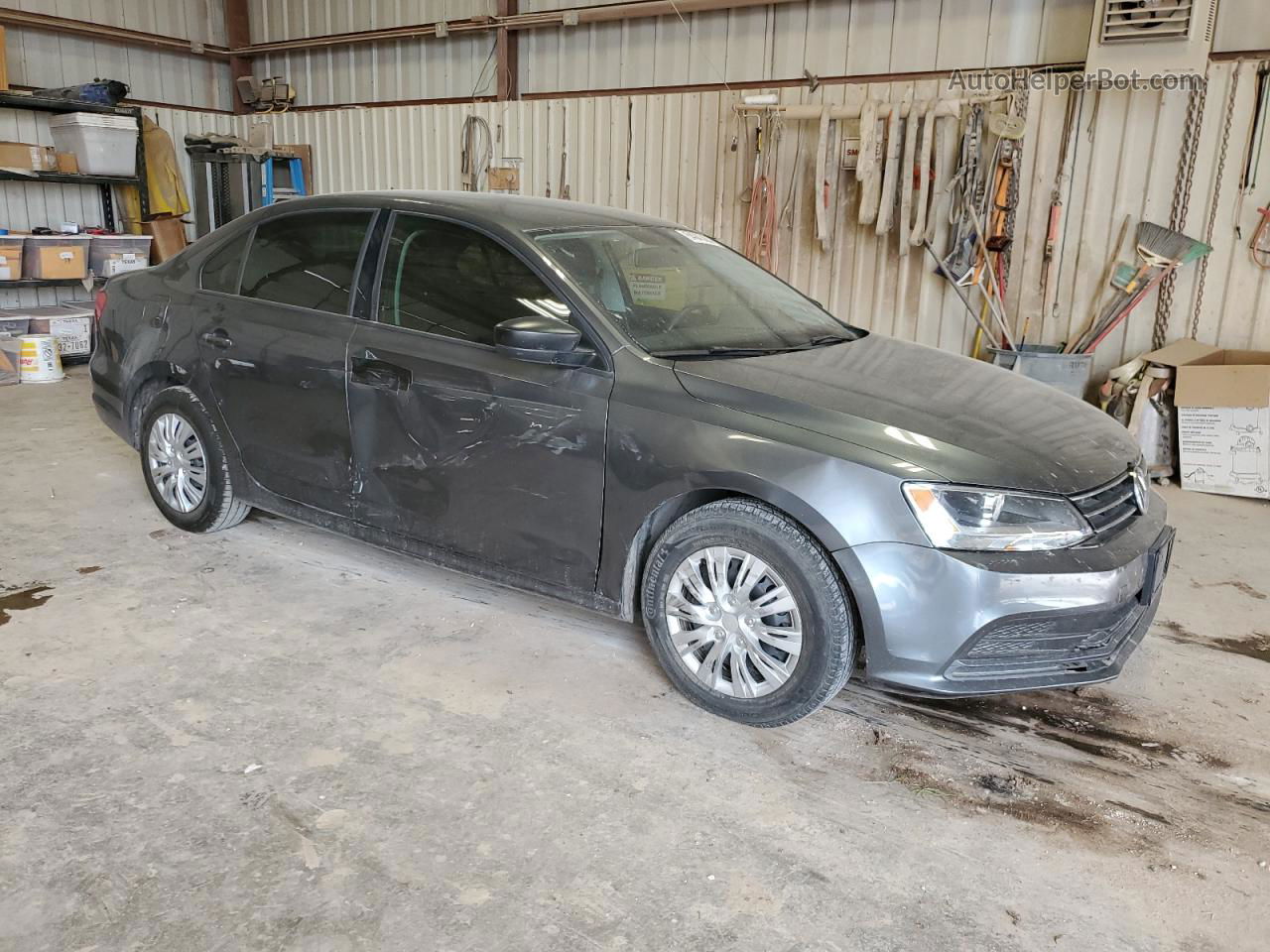 2015 Volkswagen Jetta Base Серый vin: 3VW2K7AJXFM333358