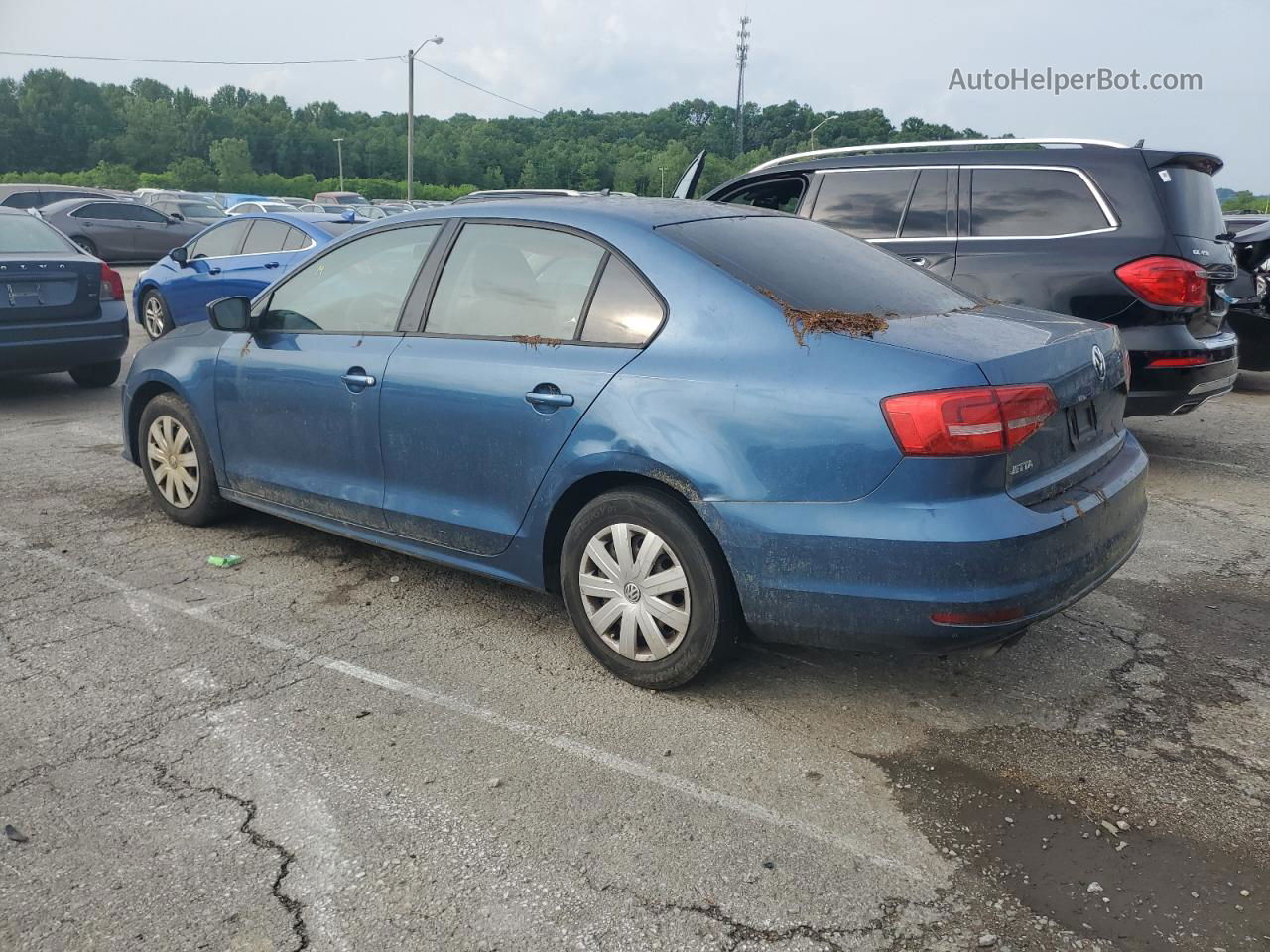 2015 Volkswagen Jetta Base Blue vin: 3VW2K7AJXFM337765