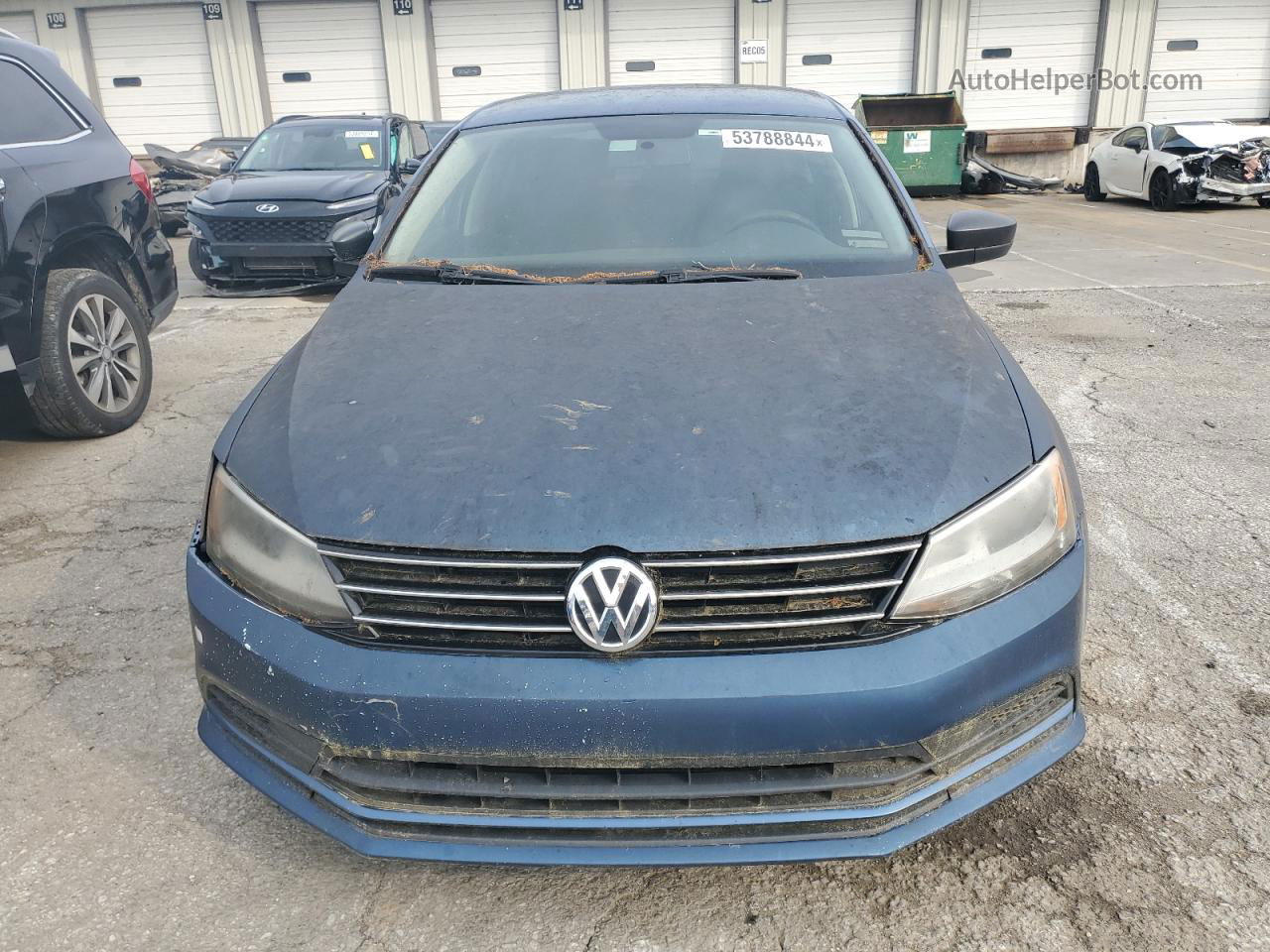 2015 Volkswagen Jetta Base Blue vin: 3VW2K7AJXFM337765