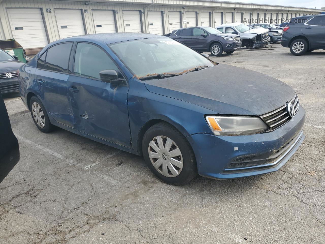 2015 Volkswagen Jetta Base Синий vin: 3VW2K7AJXFM337765