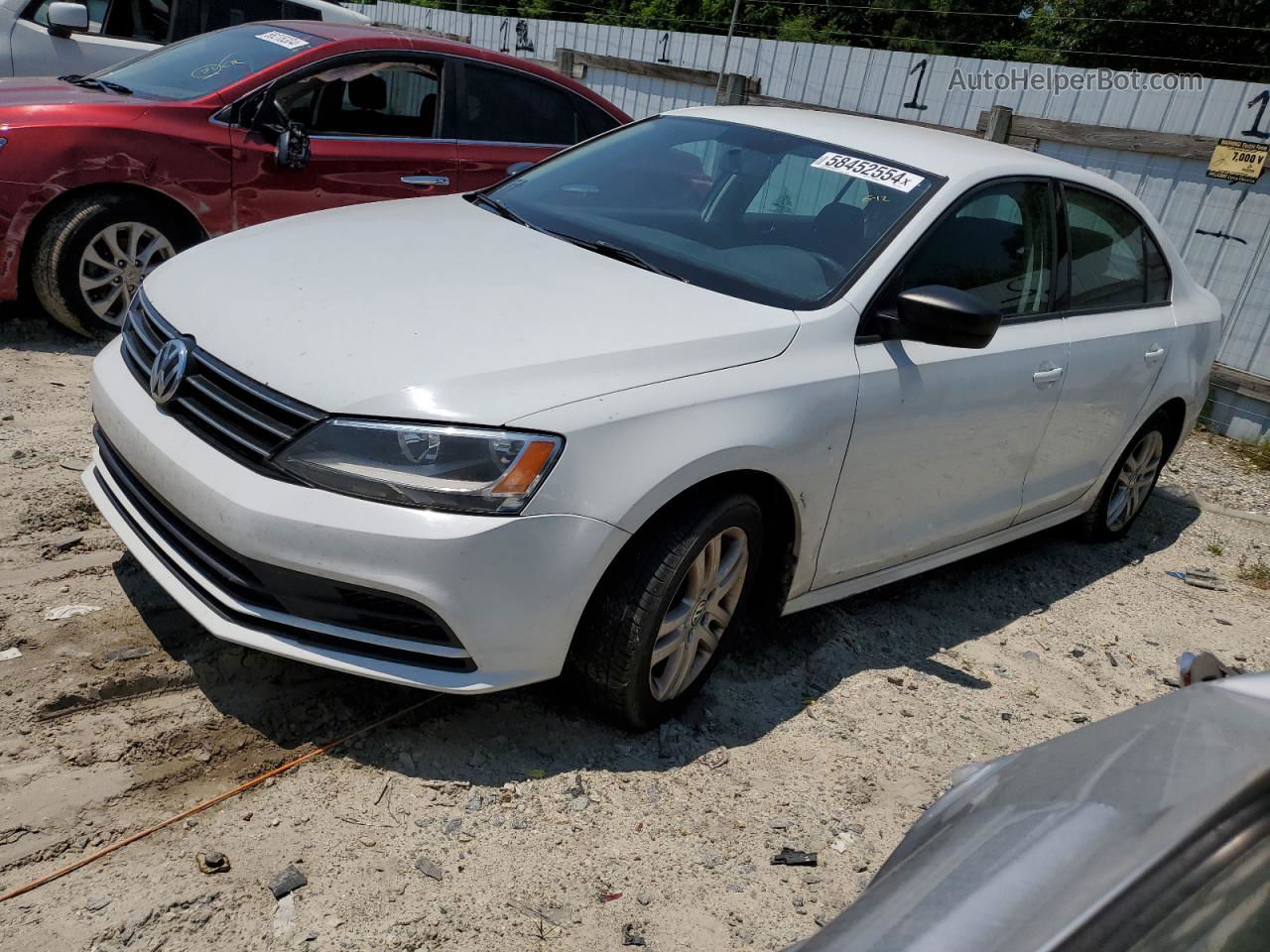 2015 Volkswagen Jetta Base White vin: 3VW2K7AJXFM351195