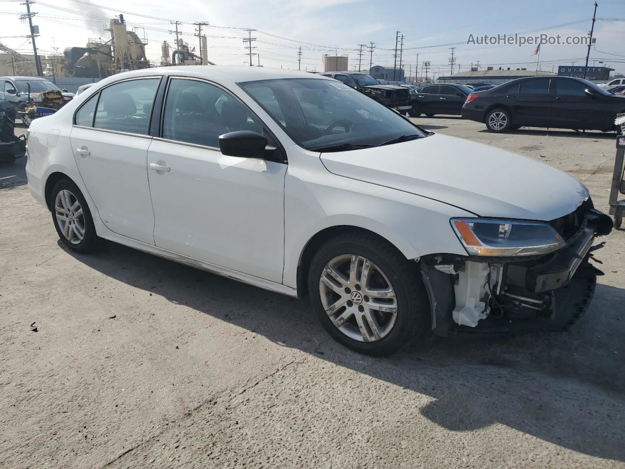 2015 Volkswagen Jetta Base White vin: 3VW2K7AJXFM354503