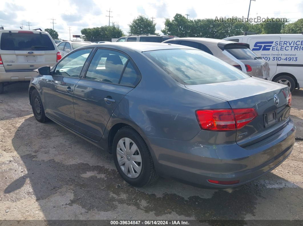 2015 Volkswagen Jetta 2.0l S Gray vin: 3VW2K7AJXFM405756