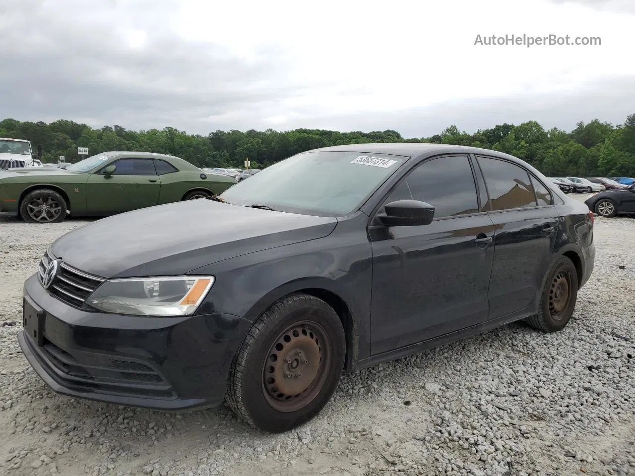 2015 Volkswagen Jetta Base Черный vin: 3VW2K7AJXFM418426