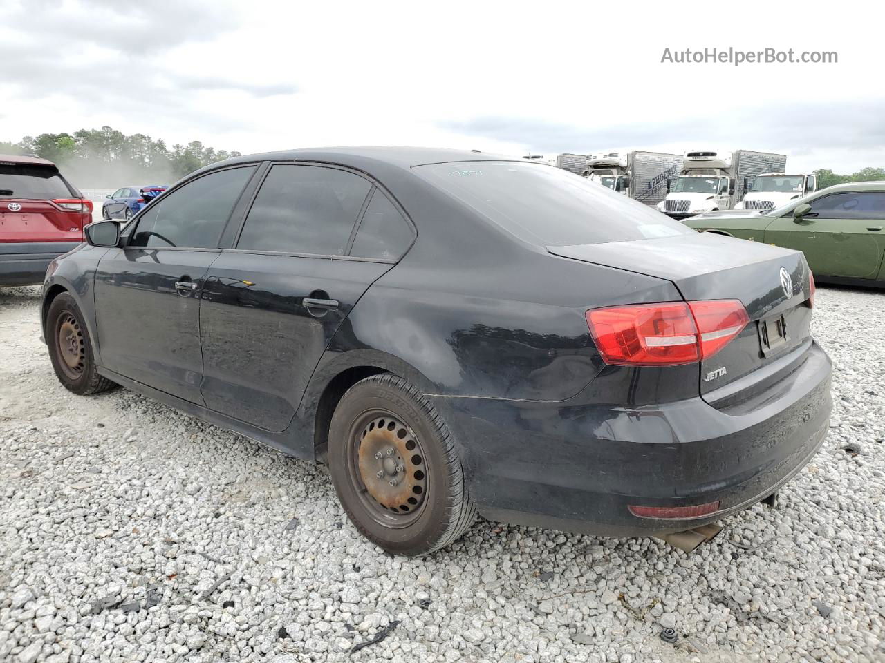 2015 Volkswagen Jetta Base Черный vin: 3VW2K7AJXFM418426