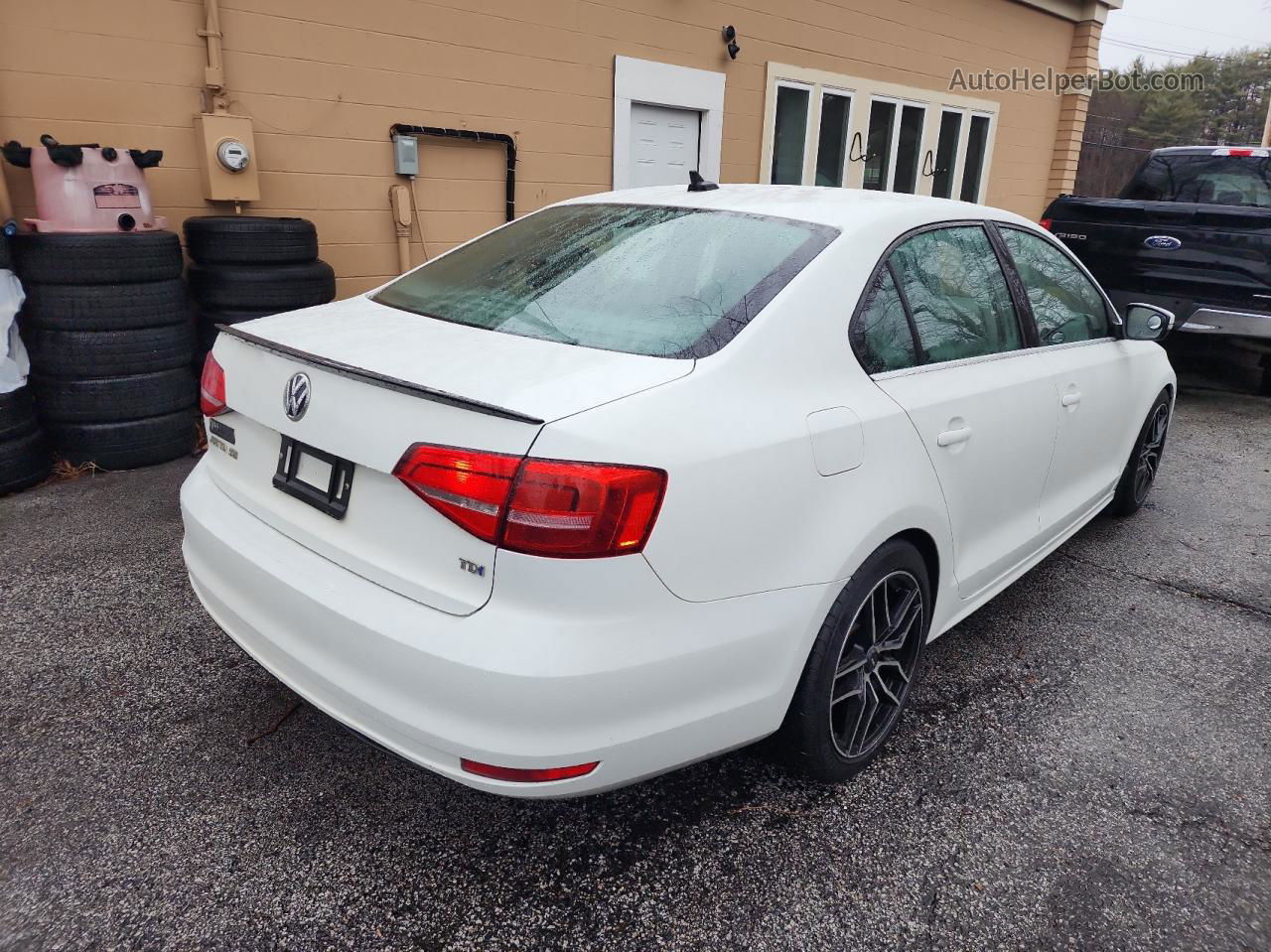 2015 Volkswagen Jetta Tdi White vin: 3VW3A7AJ1FM262106