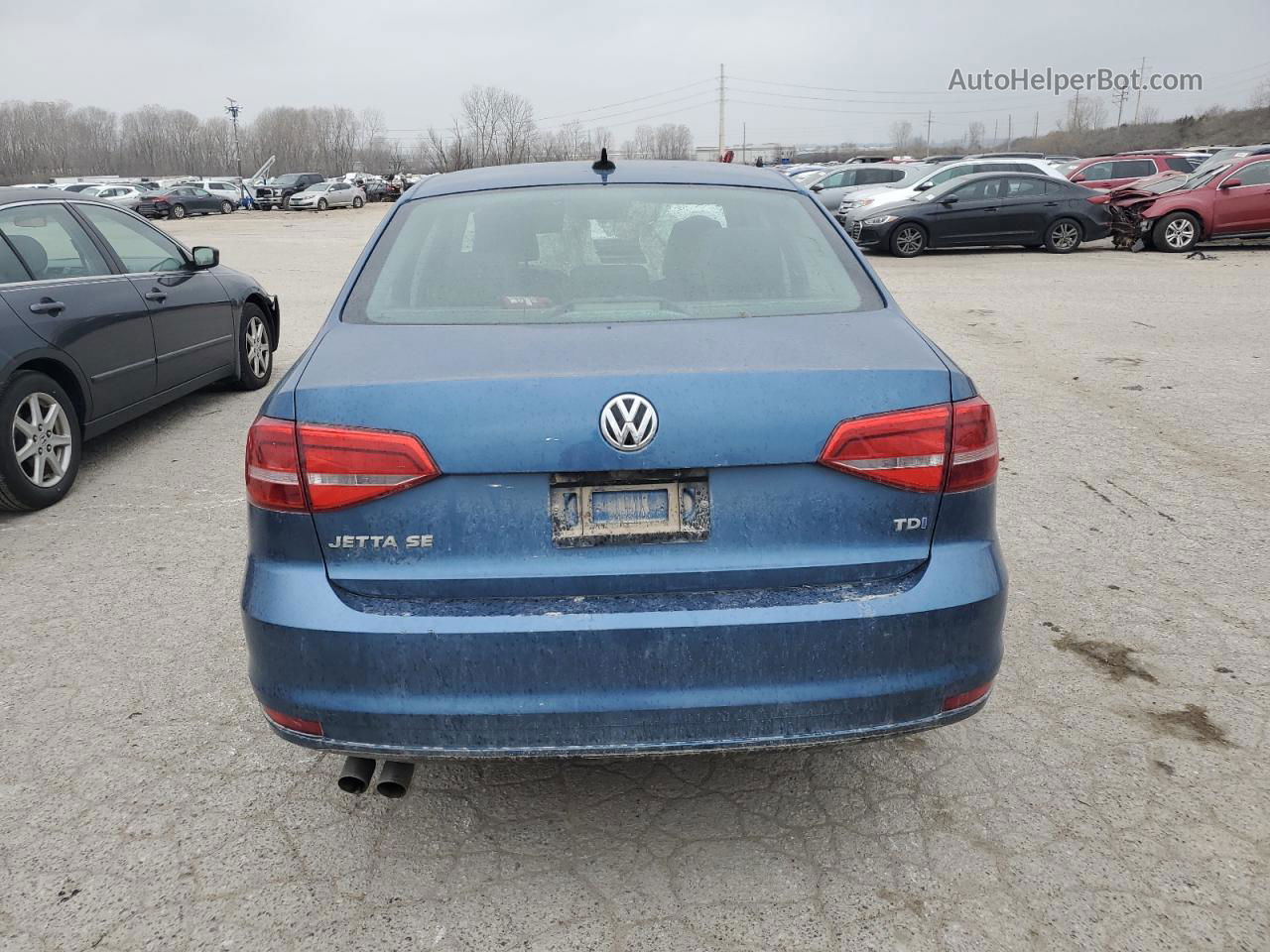 2015 Volkswagen Jetta Tdi Blue vin: 3VW3A7AJ5FM320203