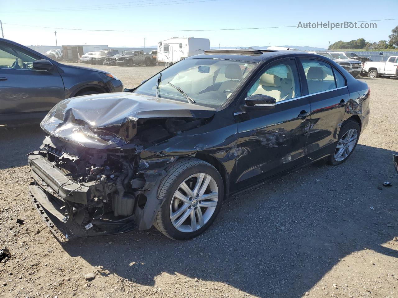 2015 Volkswagen Jetta Tdi Black vin: 3VW3A7AJ6FM409648