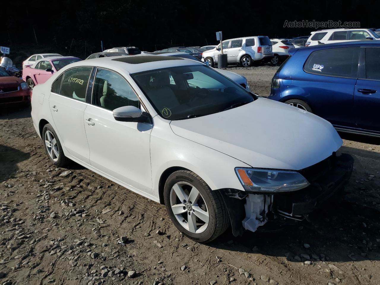 2014 Volkswagen Jetta Tdi White vin: 3VW3L7AJ0EM357863