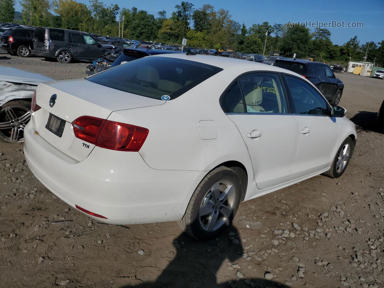 2014 Volkswagen Jetta Tdi White vin: 3VW3L7AJ0EM357863