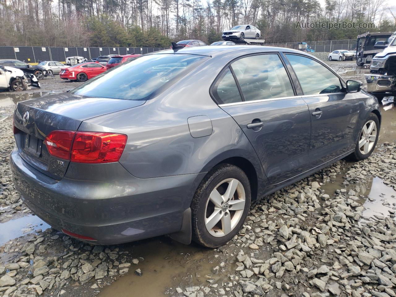 2013 Volkswagen Jetta Tdi Gray vin: 3VW3L7AJ1DM232658