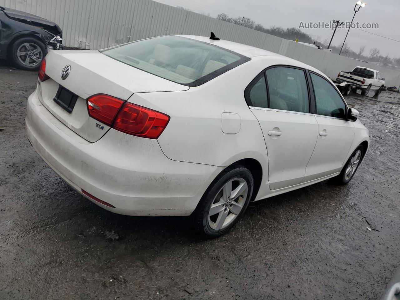 2013 Volkswagen Jetta Tdi White vin: 3VW3L7AJ4DM287203