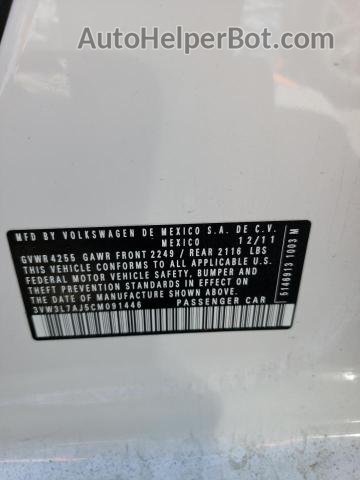 2012 Volkswagen Jetta Tdi White vin: 3VW3L7AJ5CM091446