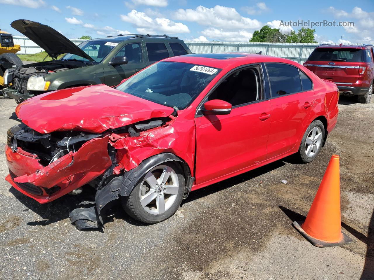 2012 Volkswagen Jetta Tdi Red vin: 3VW3L7AJ5CM372484