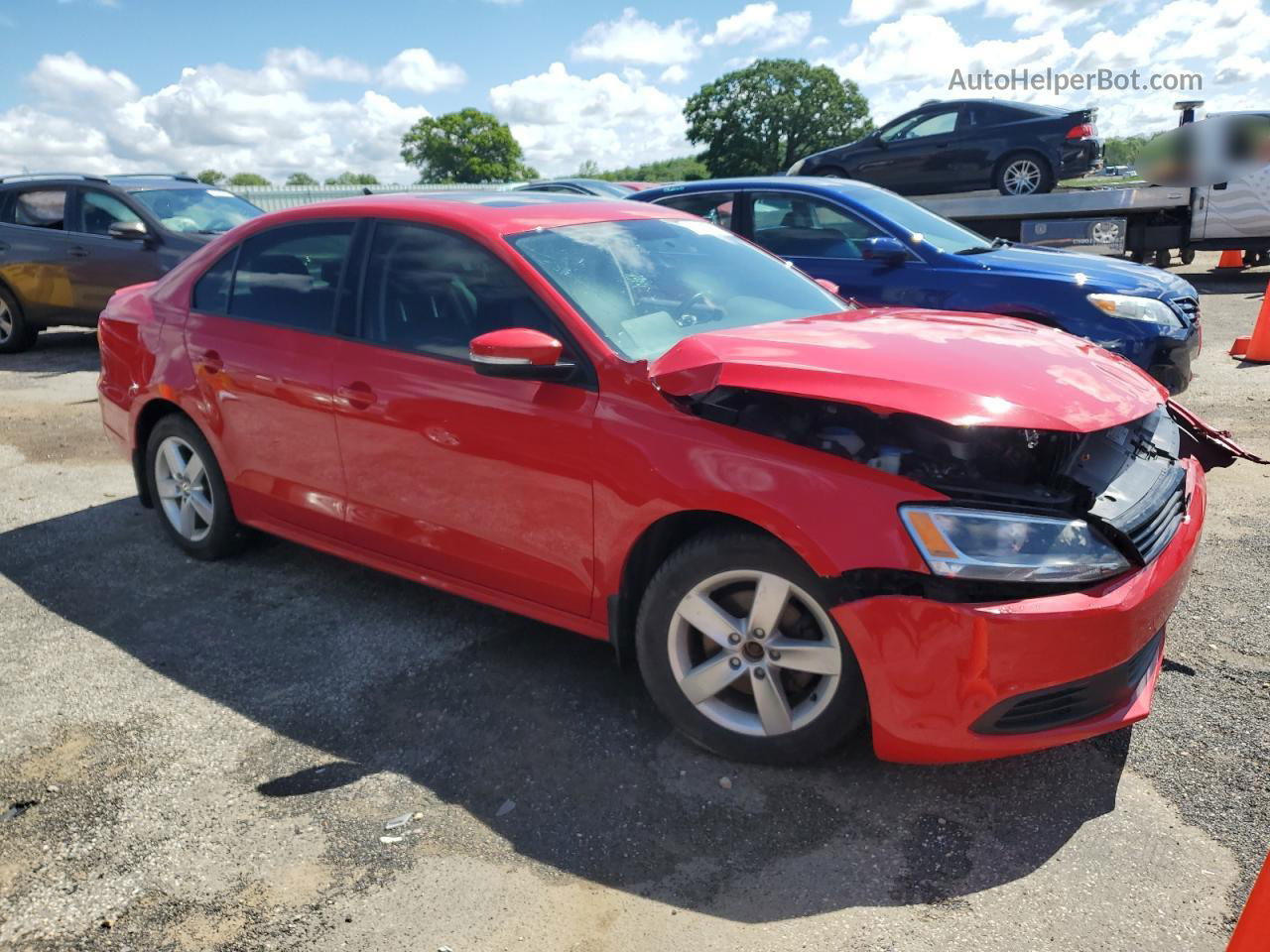 2012 Volkswagen Jetta Tdi Red vin: 3VW3L7AJ5CM372484