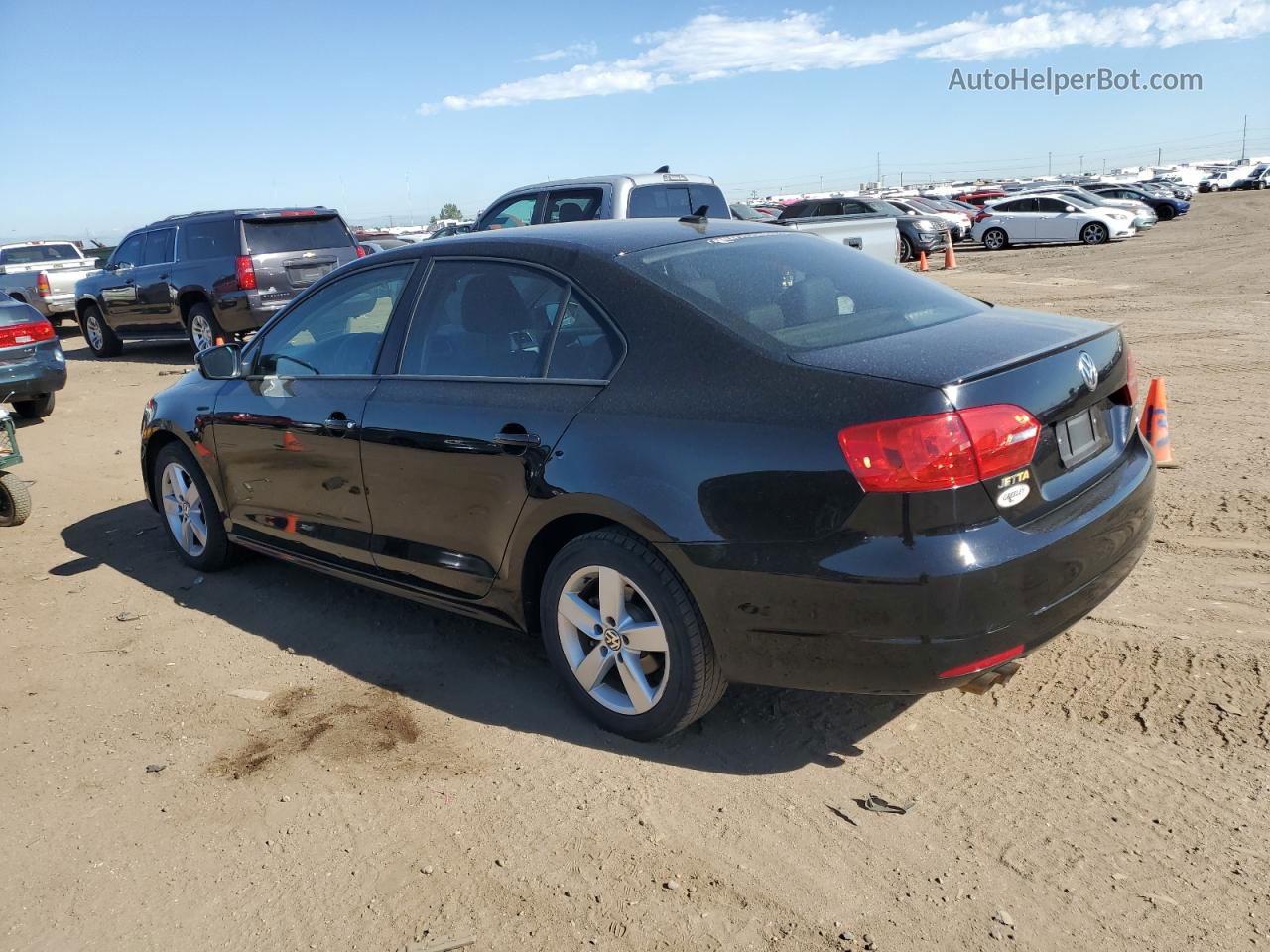 2012 Volkswagen Jetta Tdi Black vin: 3VW3L7AJ6CM340496