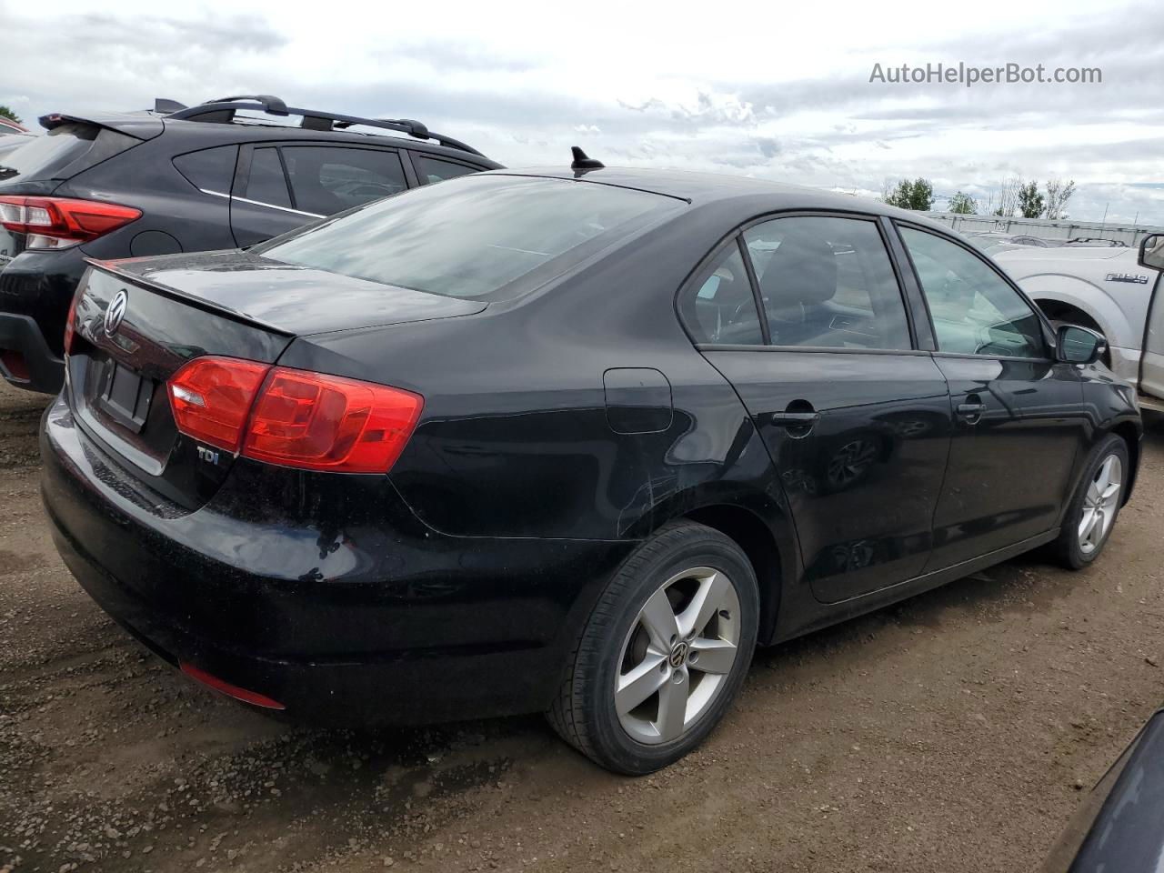 2012 Volkswagen Jetta Tdi Black vin: 3VW3L7AJ6CM340496