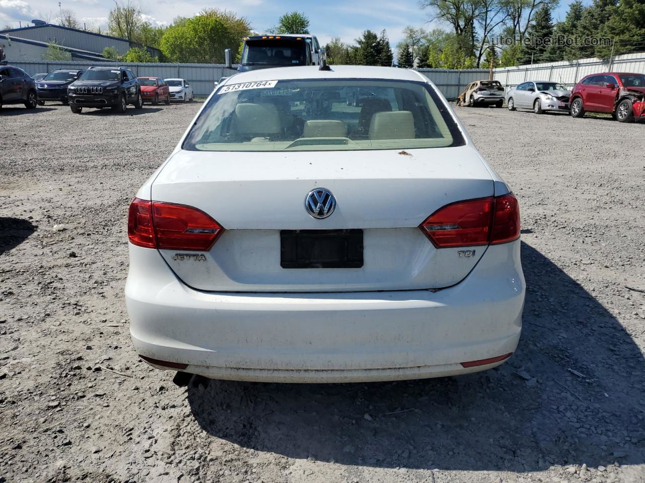 2014 Volkswagen Jetta Tdi White vin: 3VW3L7AJ9EM414450