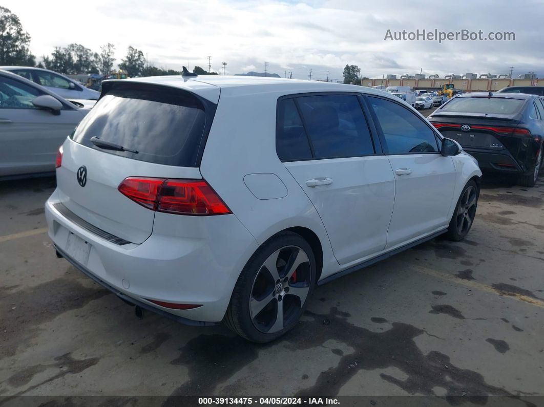 2016 Volkswagen Golf Gti Autobahn W/performance Package 4-door White vin: 3VW447AU0GM016428