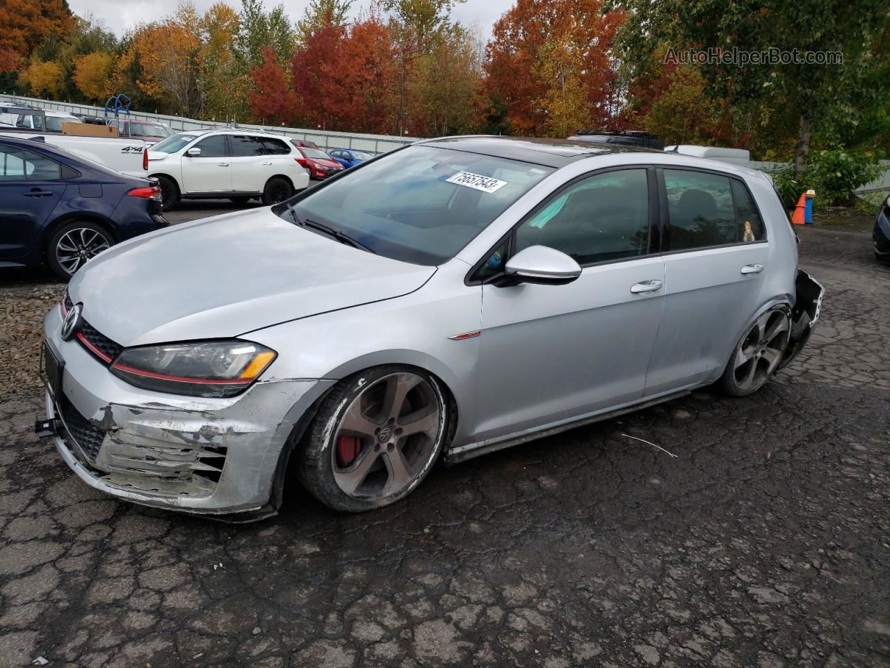 2015 Volkswagen Gti  Silver vin: 3VW447AU3FM068117