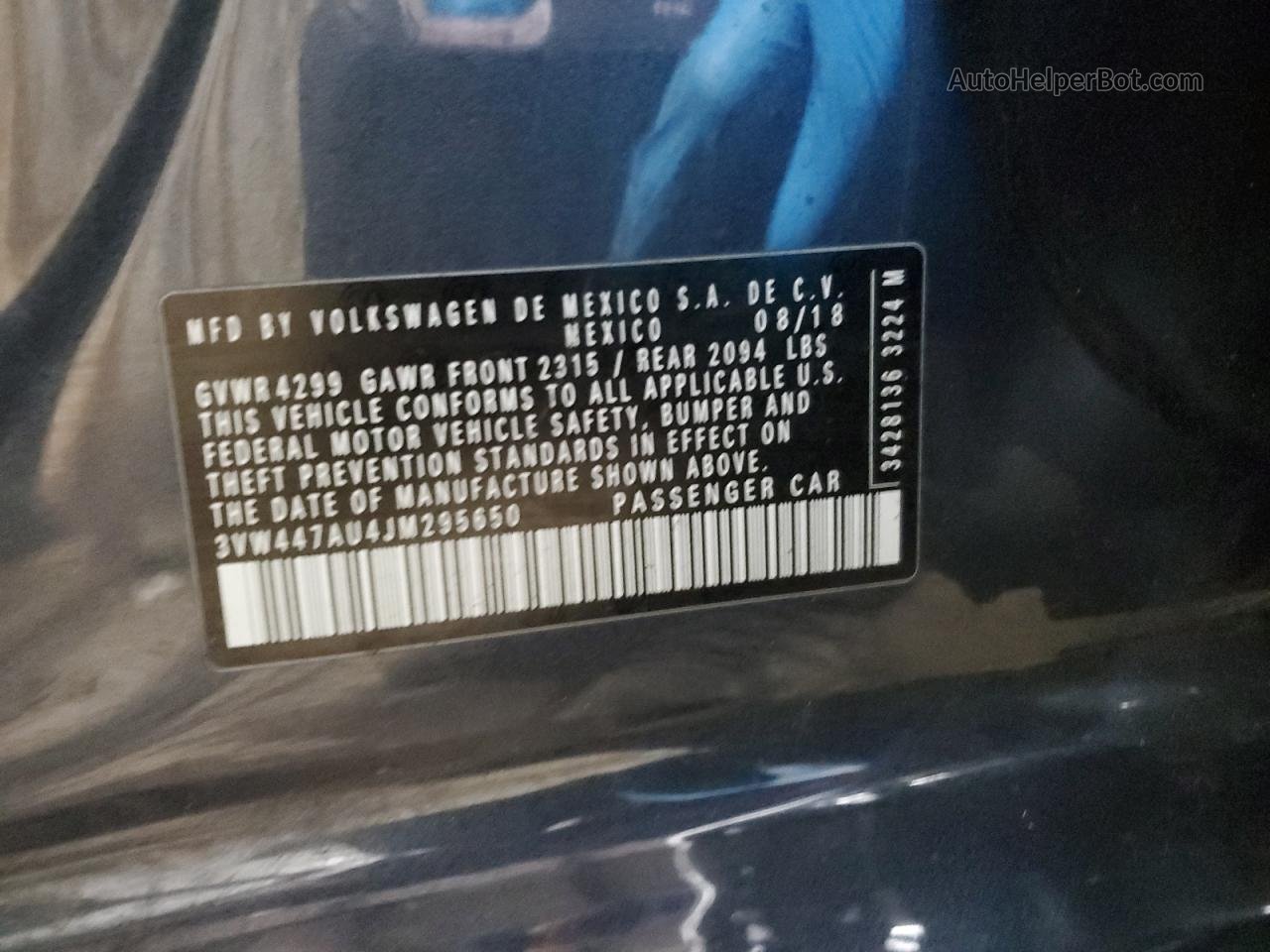 2018 Volkswagen Gti S/se Blue vin: 3VW447AU4JM295650
