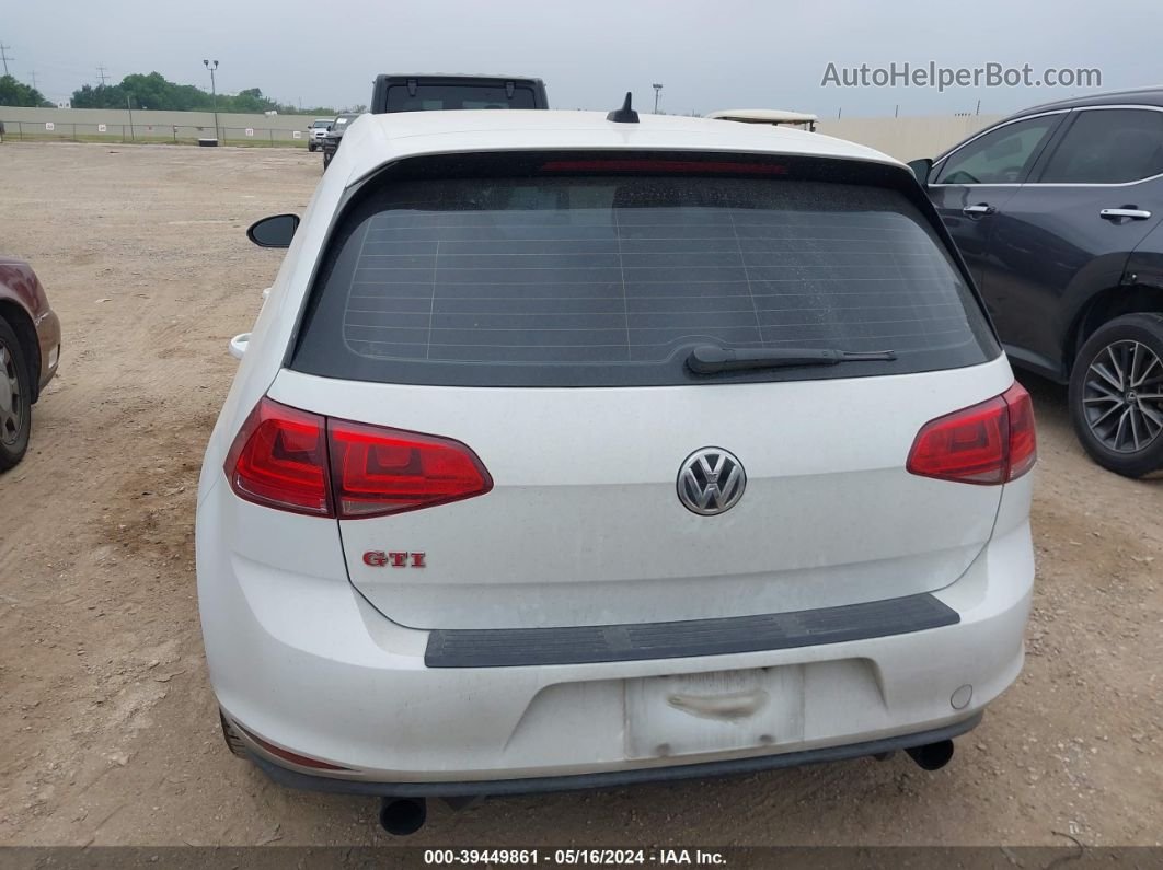 2016 Volkswagen Golf Gti Autobahn W/performance Package 4-door White vin: 3VW447AU6GM021309