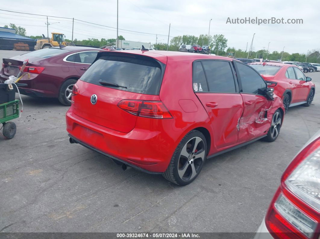 2016 Volkswagen Golf Gti Autobahn W/performance Package 4-door/s W/performance Package 4-door/se W/performance Package 4-door Красный vin: 3VW447AU7GM066758