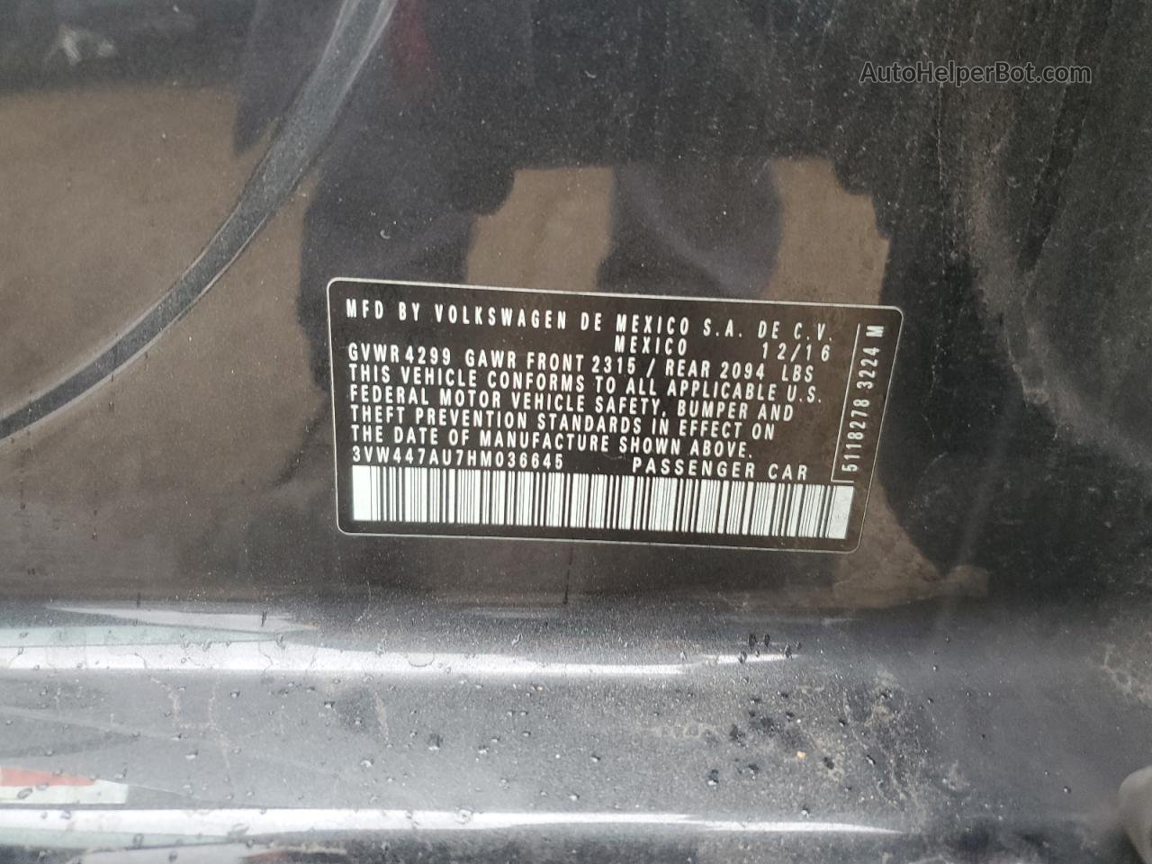 2017 Volkswagen Gti S/se Черный vin: 3VW447AU7HM036645