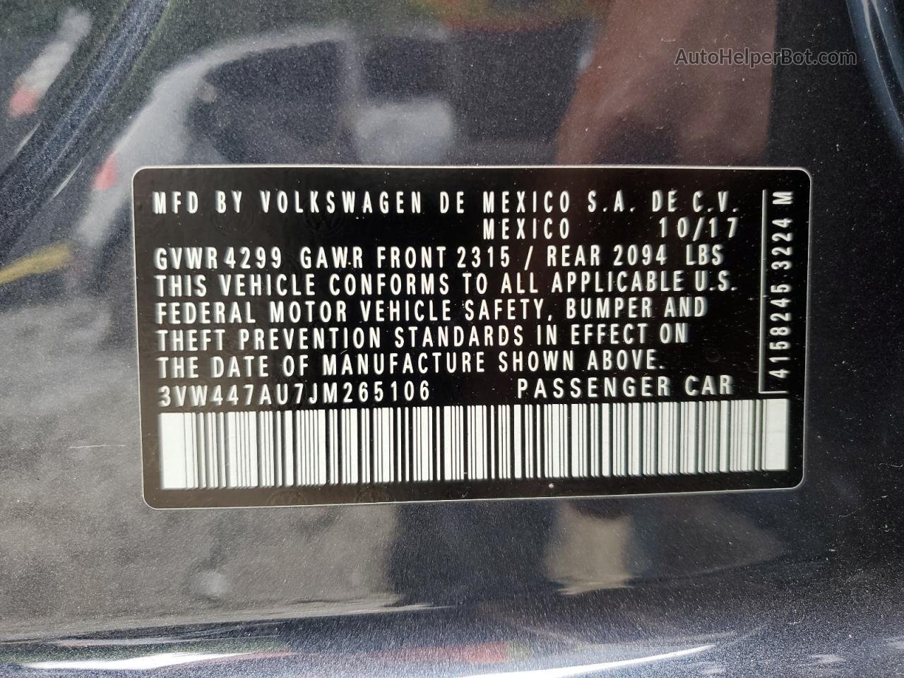 2018 Volkswagen Gti S/se Gray vin: 3VW447AU7JM265106