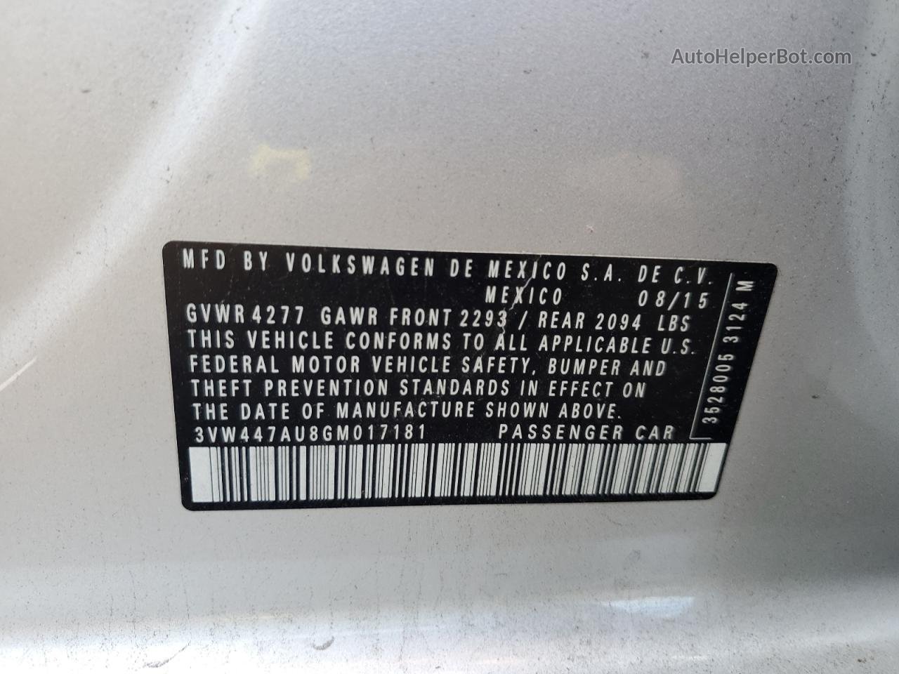 2016 Volkswagen Gti S/se Silver vin: 3VW447AU8GM017181