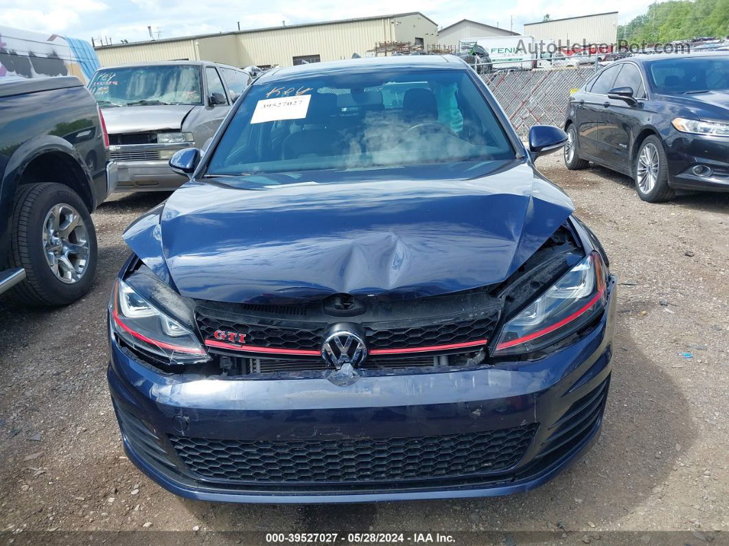 2016 Volkswagen Golf Gti Se W/performance Package 4-door Blue vin: 3VW447AU9GM026858