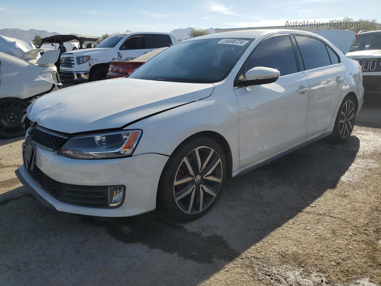 2014 Volkswagen Jetta Gli White vin: 3VW4T7AJ2EM382834