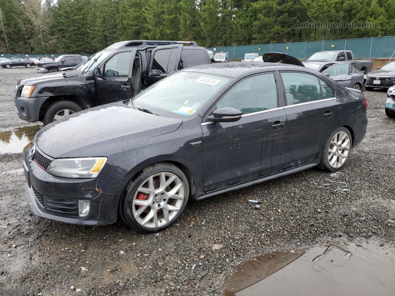 2014 Volkswagen Jetta Gli Black vin: 3VW4T7AJ5EM303141