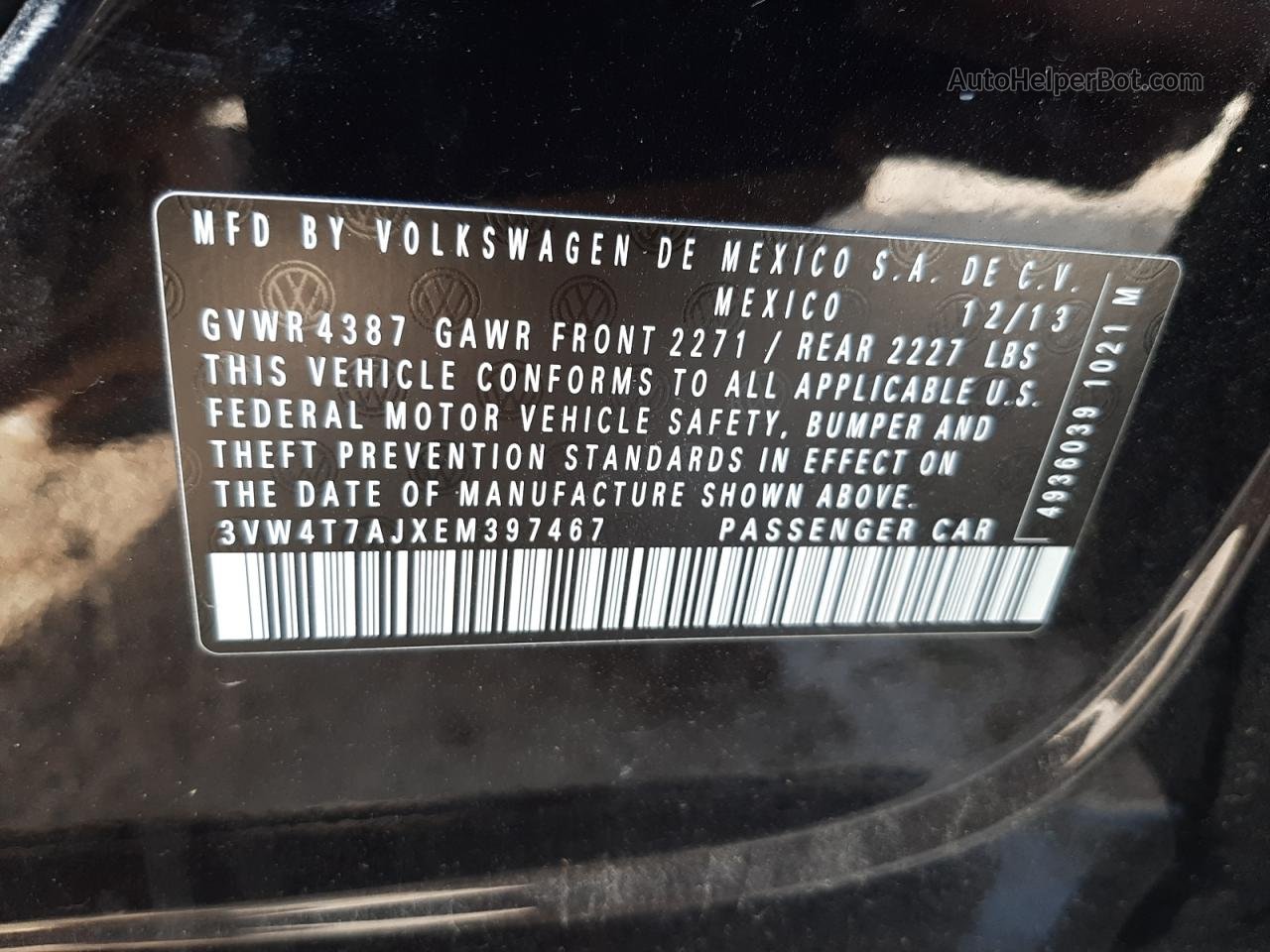 2014 Volkswagen Jetta Gli Black vin: 3VW4T7AJXEM397467