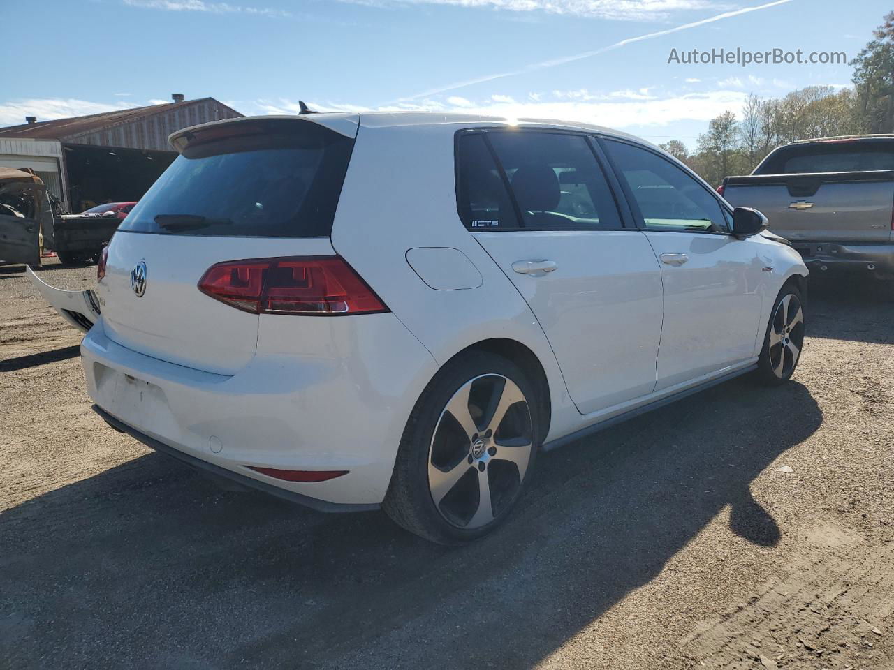 2015 Volkswagen Gti  White vin: 3VW4T7AU0FM001395