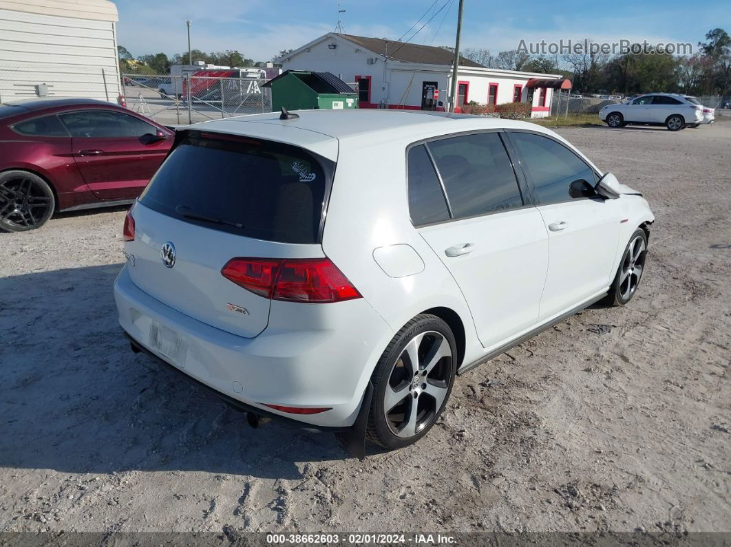 2015 Volkswagen Golf Gti 2.0t Autobahn 4-door White vin: 3VW4T7AU0FM029441