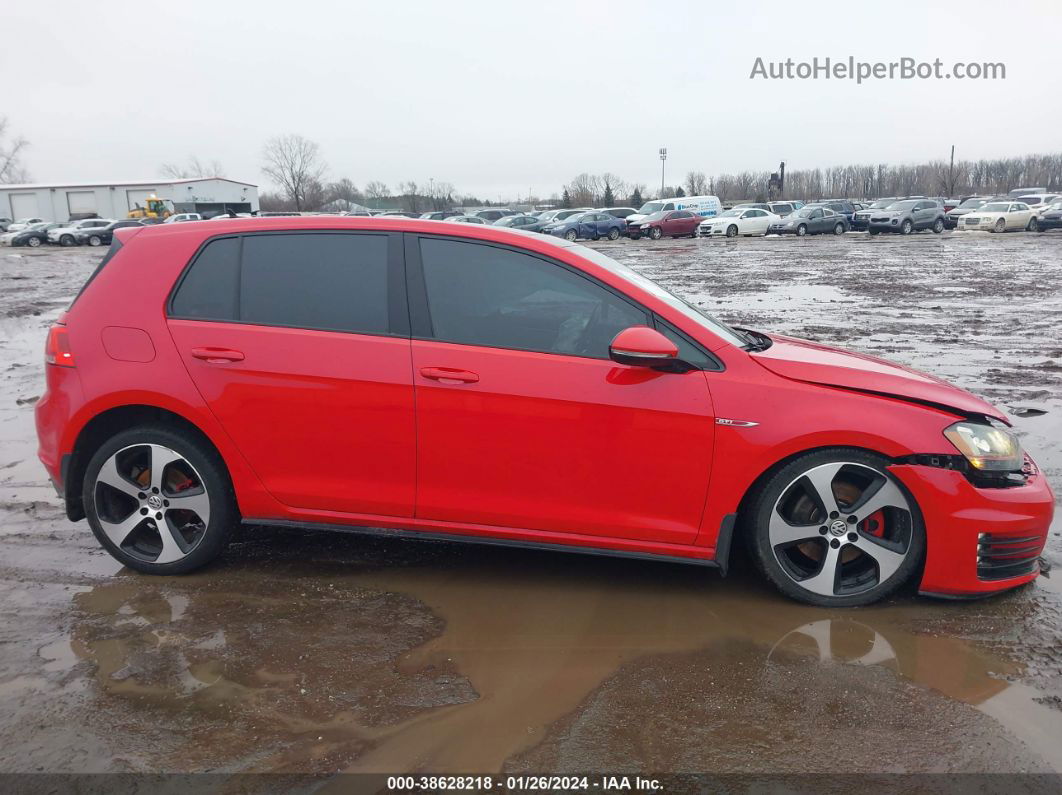 2015 Volkswagen Golf Gti 2.0t Autobahn 4-door Red vin: 3VW4T7AU0FM059572