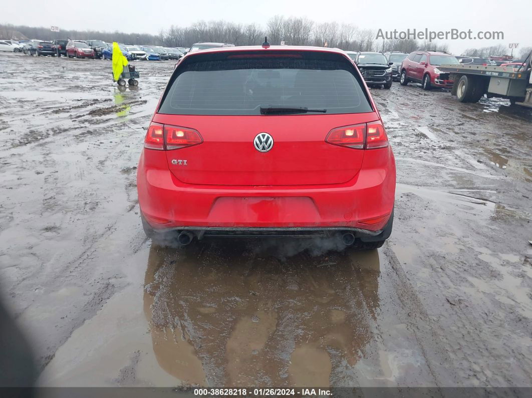 2015 Volkswagen Golf Gti 2.0t Autobahn 4-door Red vin: 3VW4T7AU0FM059572