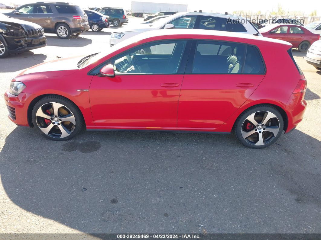 2015 Volkswagen Golf Gti 2.0t Autobahn 4-door Red vin: 3VW4T7AU1FM015600