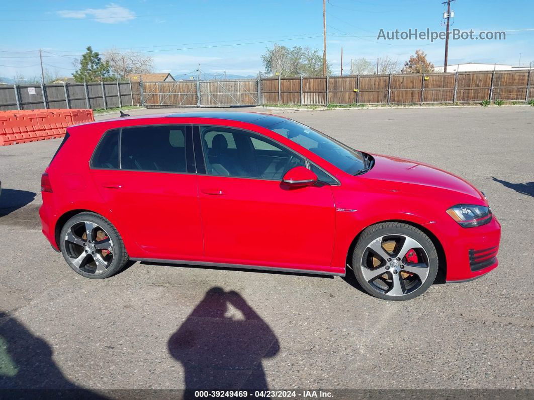 2015 Volkswagen Golf Gti 2.0t Autobahn 4-door Red vin: 3VW4T7AU1FM015600