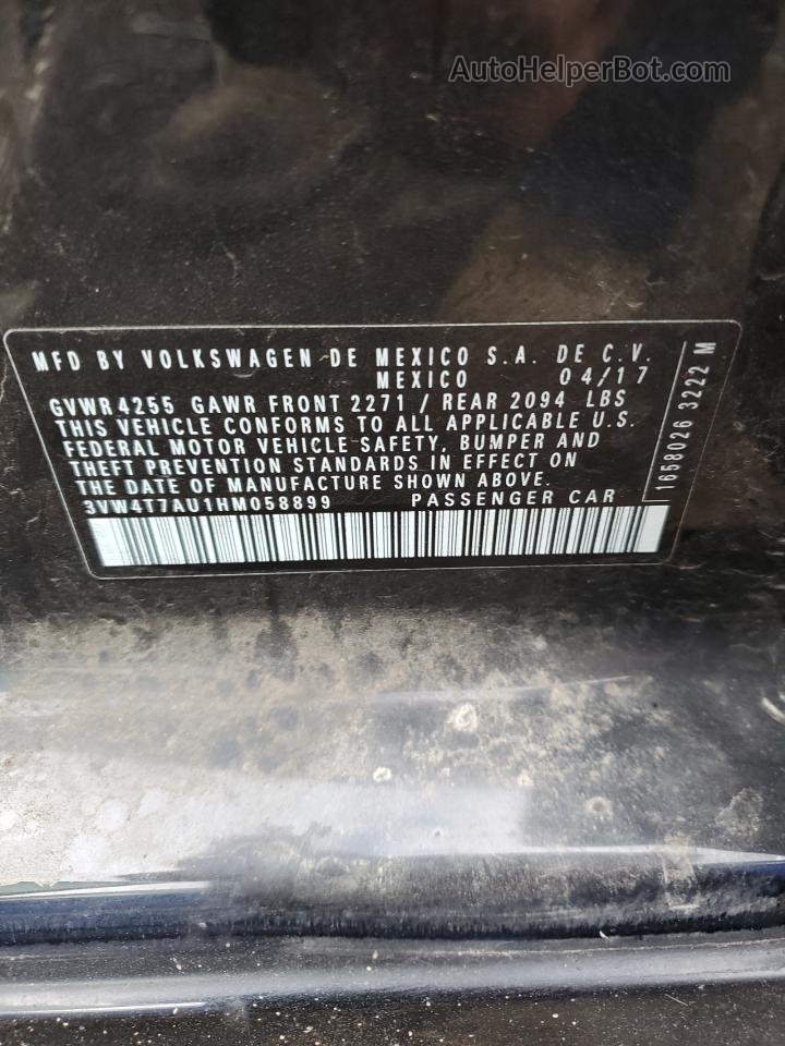 2017 Volkswagen Gti S Черный vin: 3VW4T7AU1HM058899