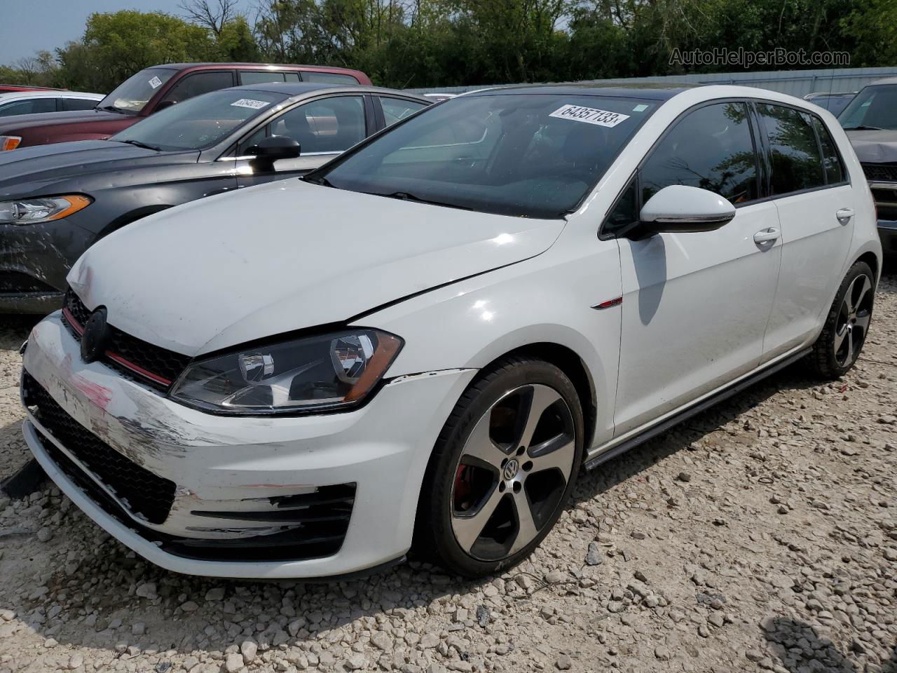 2015 Volkswagen Gti  White vin: 3VW4T7AU2FM014780