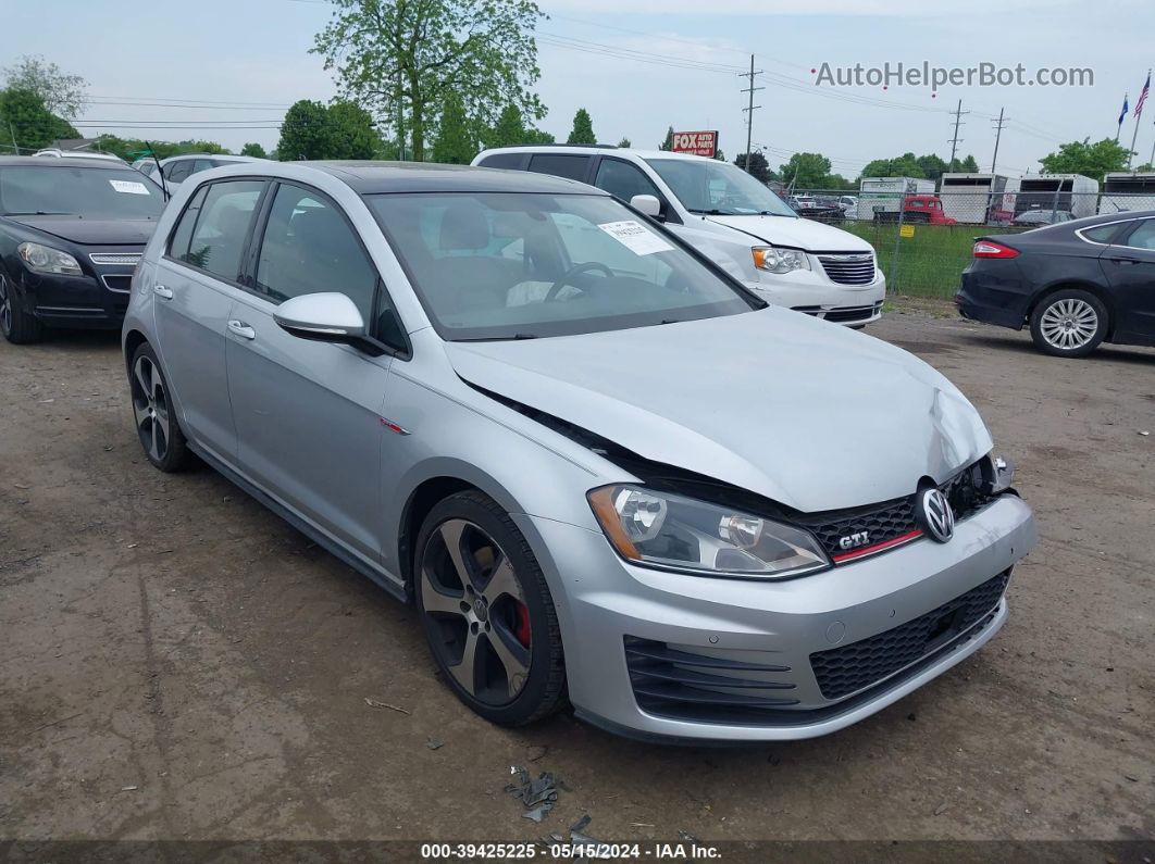 2015 Volkswagen Golf Gti 2.0t Se 4-door Silver vin: 3VW4T7AU2FM088216