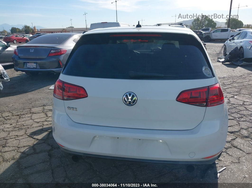 2015 Volkswagen Golf Gti 2.0t Autobahn 4-door White vin: 3VW4T7AU3FM004243