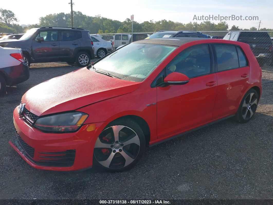 2016 Volkswagen Golf Gti S/se/autobahn Red vin: 3VW4T7AU3GM065819