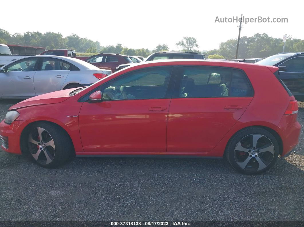 2016 Volkswagen Golf Gti S/se/autobahn Red vin: 3VW4T7AU3GM065819