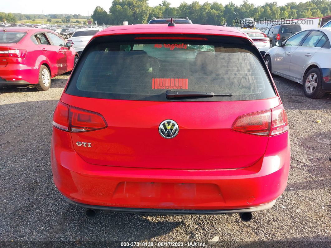 2016 Volkswagen Golf Gti S/se/autobahn Red vin: 3VW4T7AU3GM065819