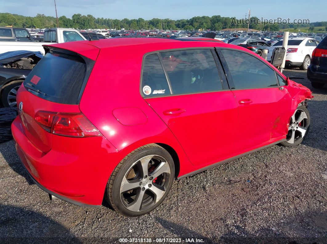 2016 Volkswagen Golf Gti S/se/autobahn Red vin: 3VW4T7AU3GM065819